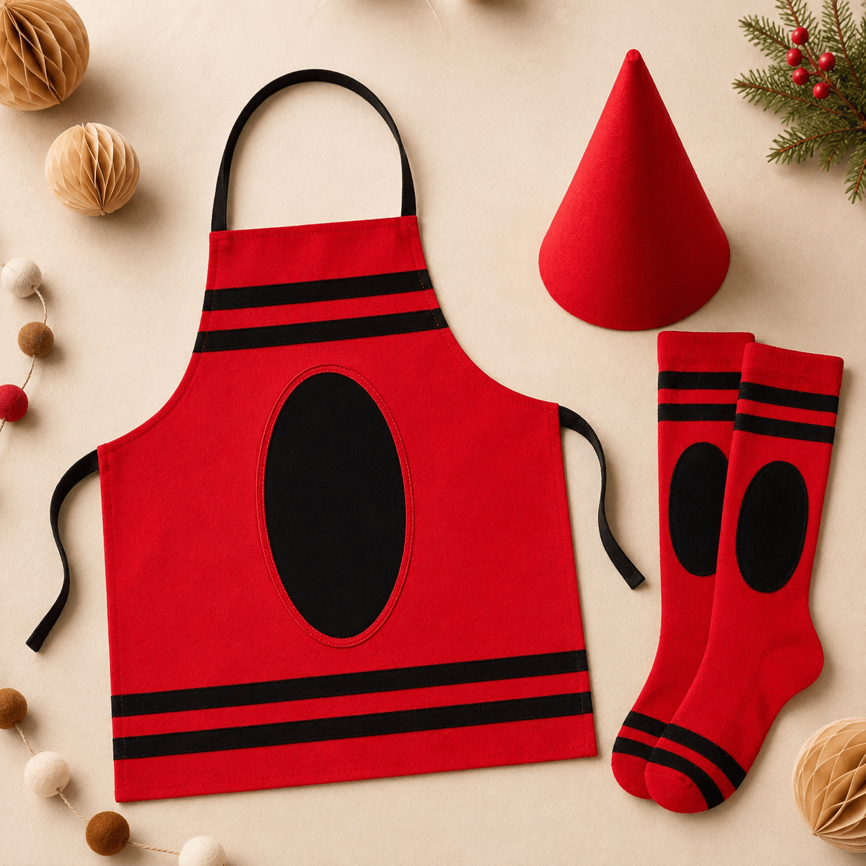3pcs Crayon-Themed Costume Additions Kit