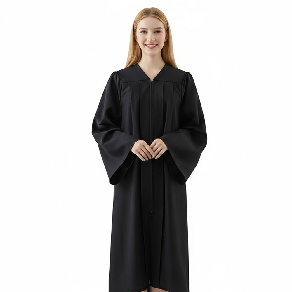can your dress be longer than your graduation gown Deluxe Masters Graduation Gown & Hood Package
