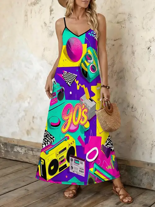 casual 80s dress Large Colorful Floral Lightweight Maxi Shirtdress Flying Apple Vintage It is not only super comfortable Style 3337 Vintage 80s Casual