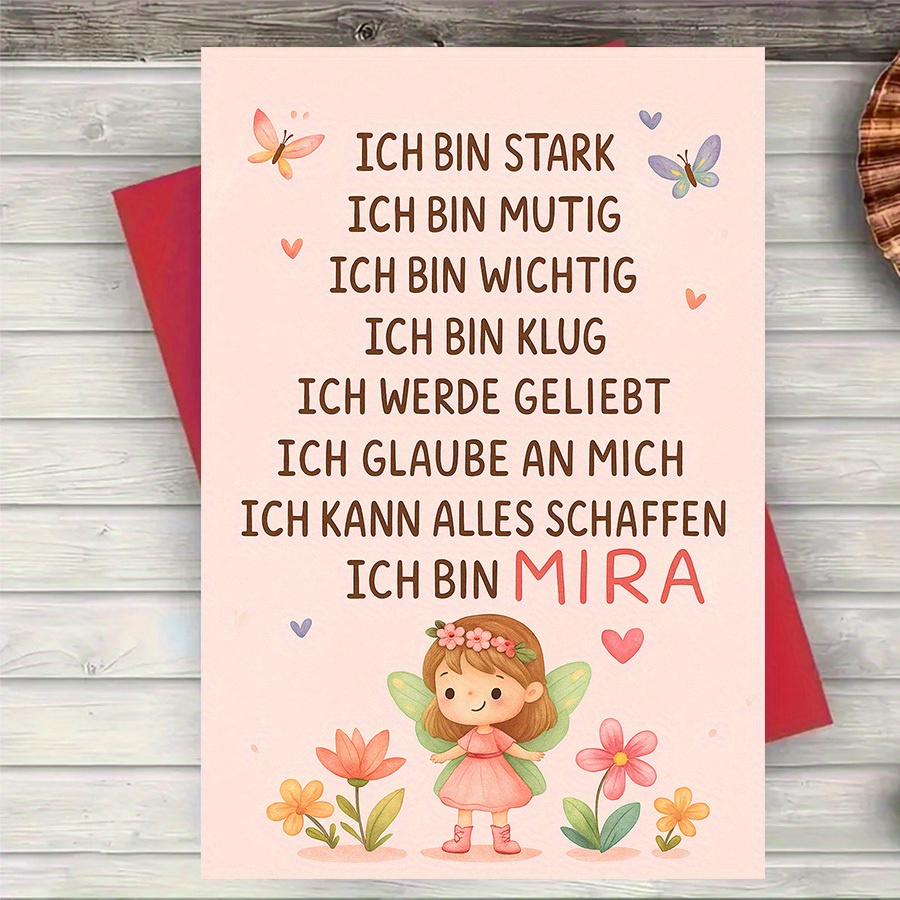 E-shop 1 Stück Positive Affirmation Wandkunst Motivationszitat Poster für tägliche Inspiration Selbstvertrauen – Grußkarte im Umschlag