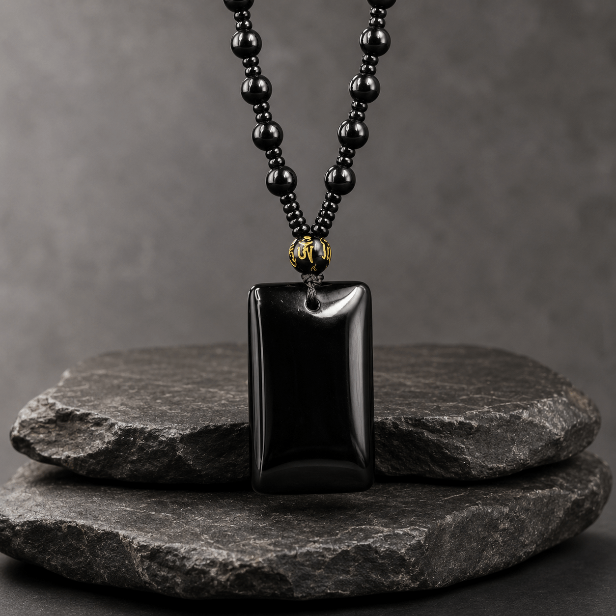 TEMU Collana con ciondolo placca Wushi in naturale da - Stile boh矇mien a stili minimalisti, , a catena con perline per protezione spirituale, regalo