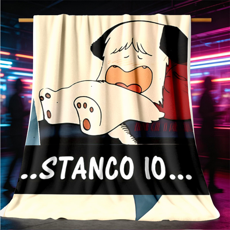 TEMU 1pc 2026 New Large-size Home Blanket, Sleeping Dog Pattern Print Sofa Blanket, Bed Blanket, Beach Camping Outdoor Blanket, Nap Blanket, Calf