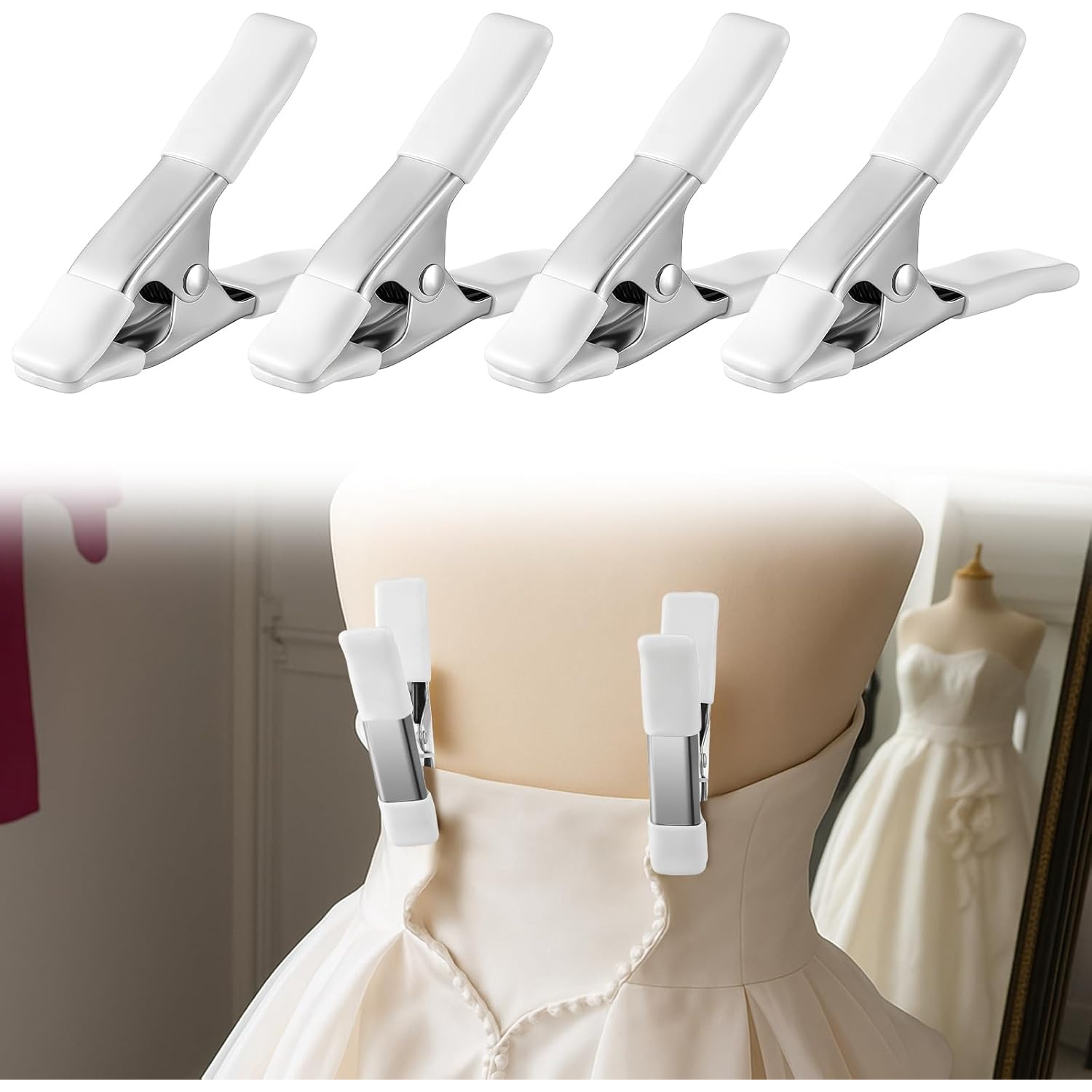 dress fitting clips Cinch It! ORIGINAL Women’s Clothing Cinch Clips (3-Pack, 2 CLEAR Clips & 1 BLACK)