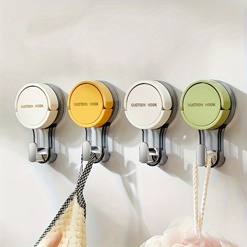 TEMU 4pcs Powerful Vacuum And Self-adhesive Towel Rack With Suction Cup Hooks, Utility Hooks