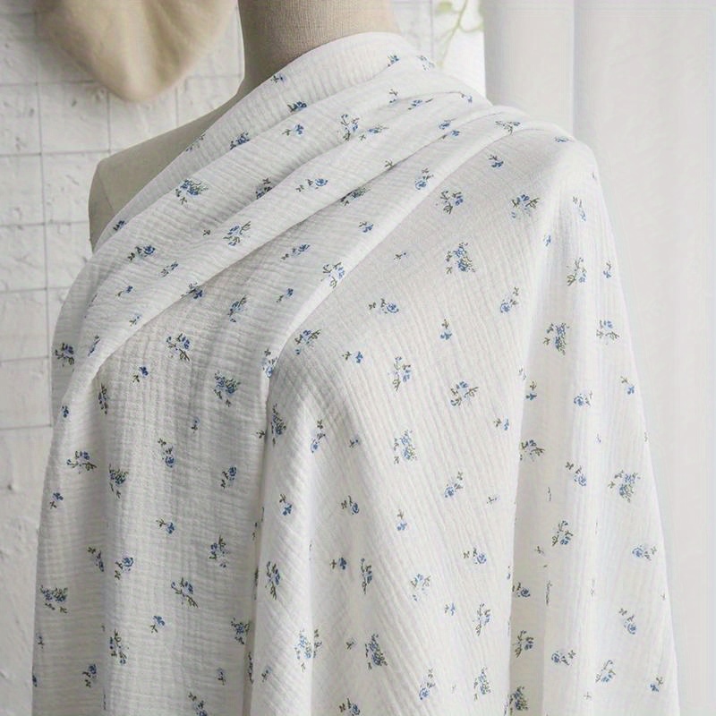 1/3 Yards 135cm 100% Cotton Double-Layer Crepe Fabric Soft Textured  Jacquard Weave, Solid Color, Hand Wash Pajama Making, Blanket DIY Clo