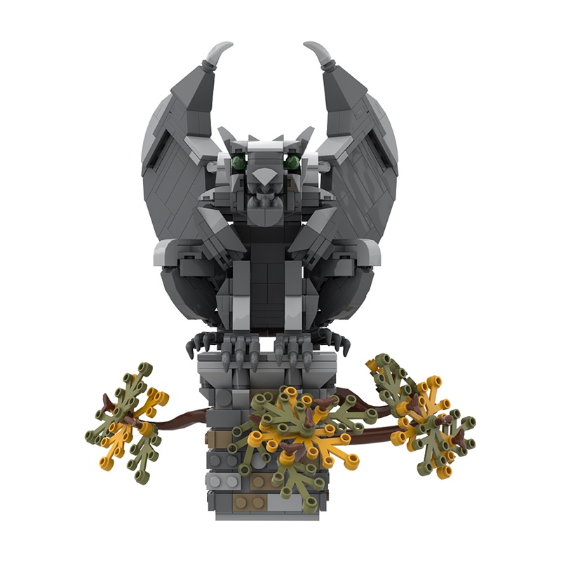 643pcs Gothic Gargoyle Statue Building Set - Medieval Stone Creature With Wings - Fantasy Architecture Decor - Collectible Display - Halloween Gift