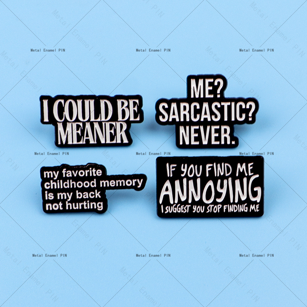 TEMU 2d Flat 4pcs Funny Sarcasm Quote Lapel Pins For Backpacks Enamel Pin Briefcase Badges Gift Additions For Jewelry Backpack Badge