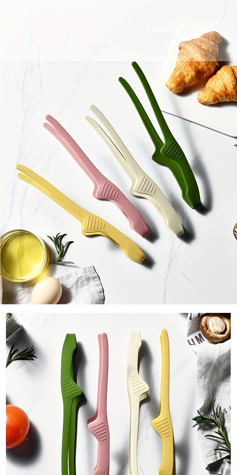1pc multifunctional silicone non slip bbq food tongs bread tongs self standing tongs kitchen tools bbq accessories Product details 0