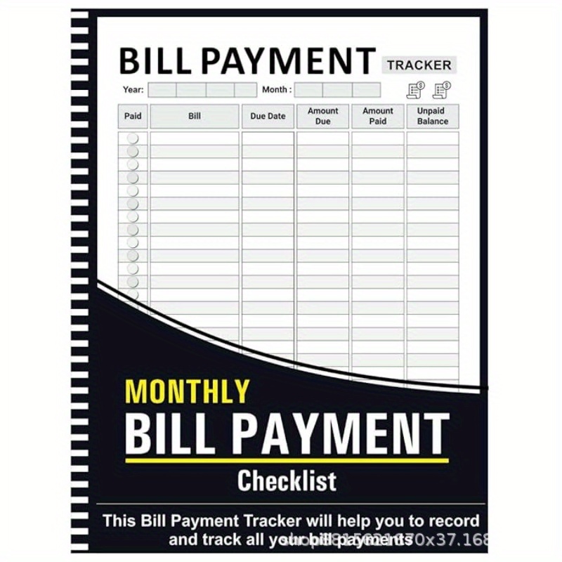 

Monthly Payment Notepad, Financial Budgeting And Organizer, 8.5"x11" With + Pages, Paper Cover Material, For Payment Checklist And Record Keeping