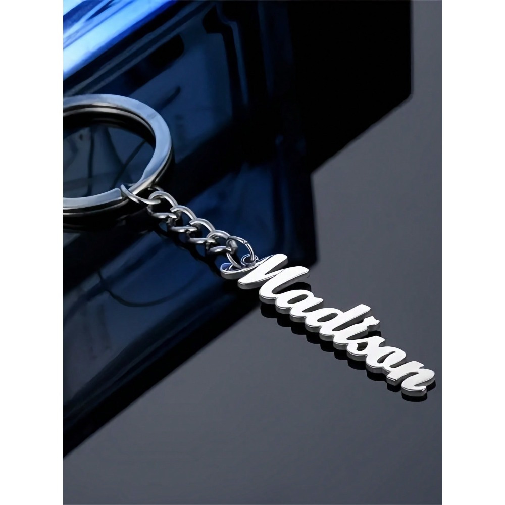 TEMU Custom Chain Keychains In Styles, Personalized Handmade Name Keychains, Personalized Simple Letter Name Brand Keychains, Anti-loss Pet Tags. The