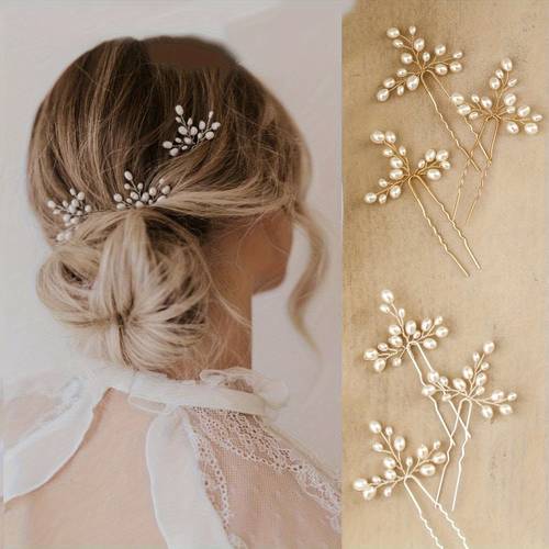 3pcs luxury replica imitation pearl hair accessories 3pcs set bridal wedding banquet commuter hair accessories handmade scratch resistant imitation pearl hair clips premium feeling golden and silvery two color spring clip set