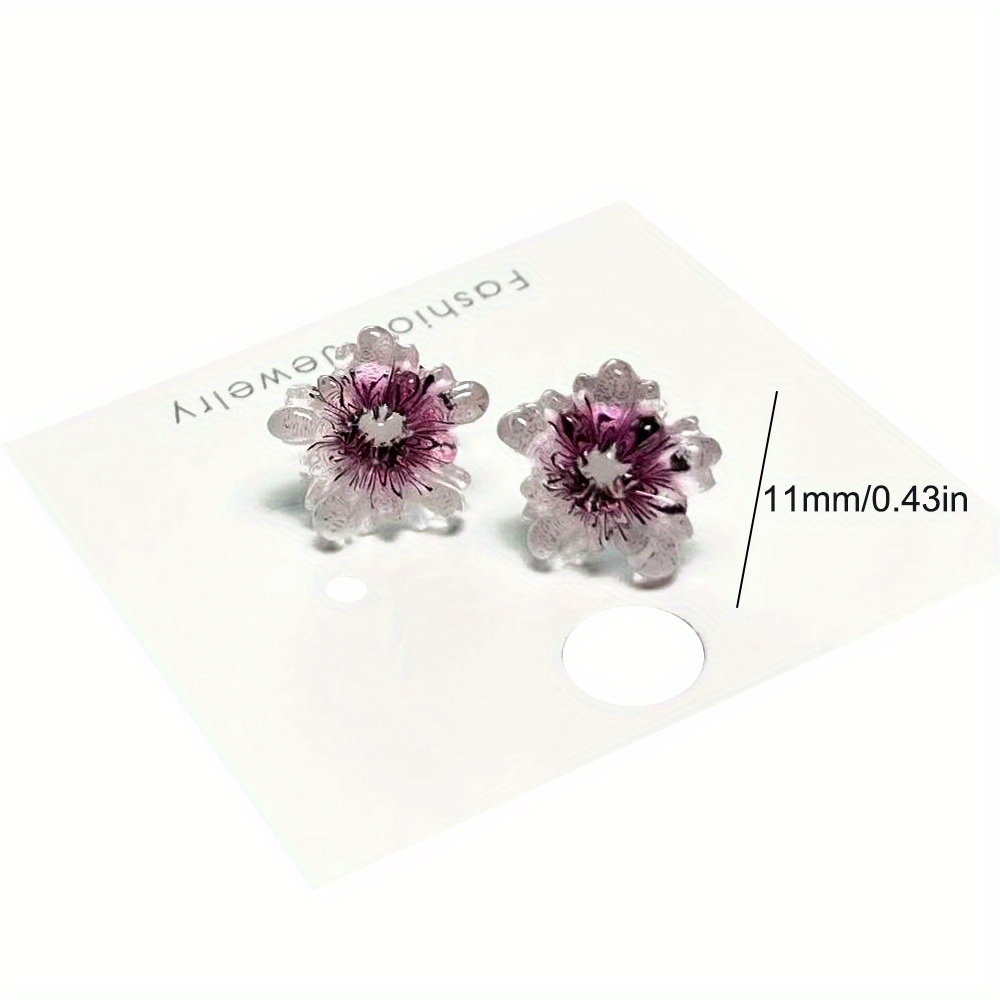 10pcs Vibrant Resin Flower Earrings Set