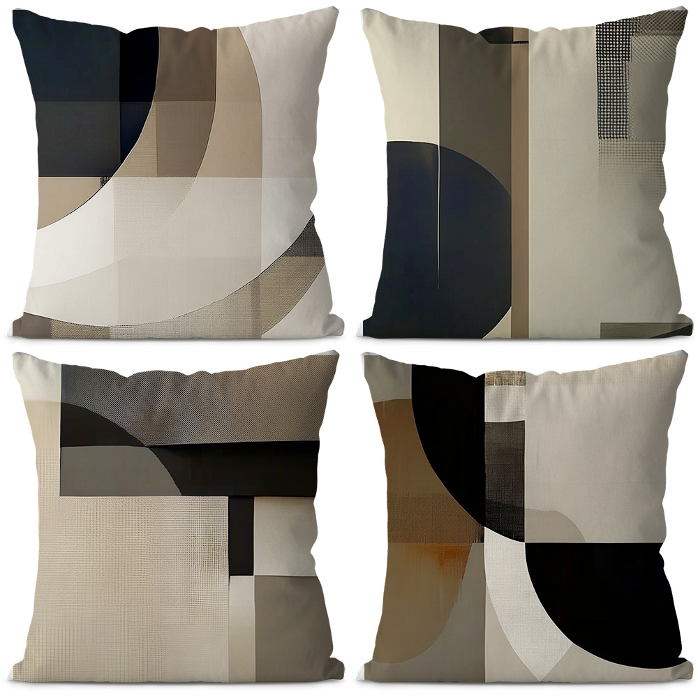 

4pcs, Geometric Neutral Modern Minimalist Throw Pillow - Soft And Comfortable Sofa Pillow For Living Room, Bedroom, Home Decor Cushions - Cover With No Pillow