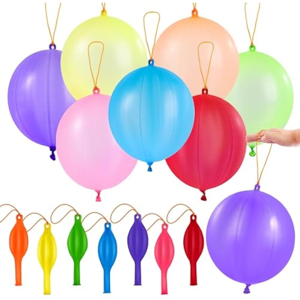 TEMU Syncfun Christmas Gift 36pcs Punch Balloons, Easter , Heavy Duty Party Favors For Kids, Punching Balloons With Rubber Band Handle For Birthday,
