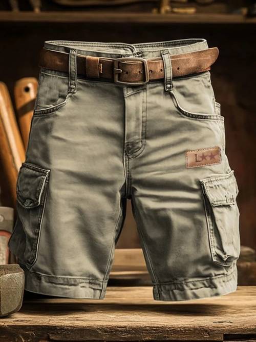mens tool style shorts summer breathable multi pocket casual tool pants belt not included boxer shorts
