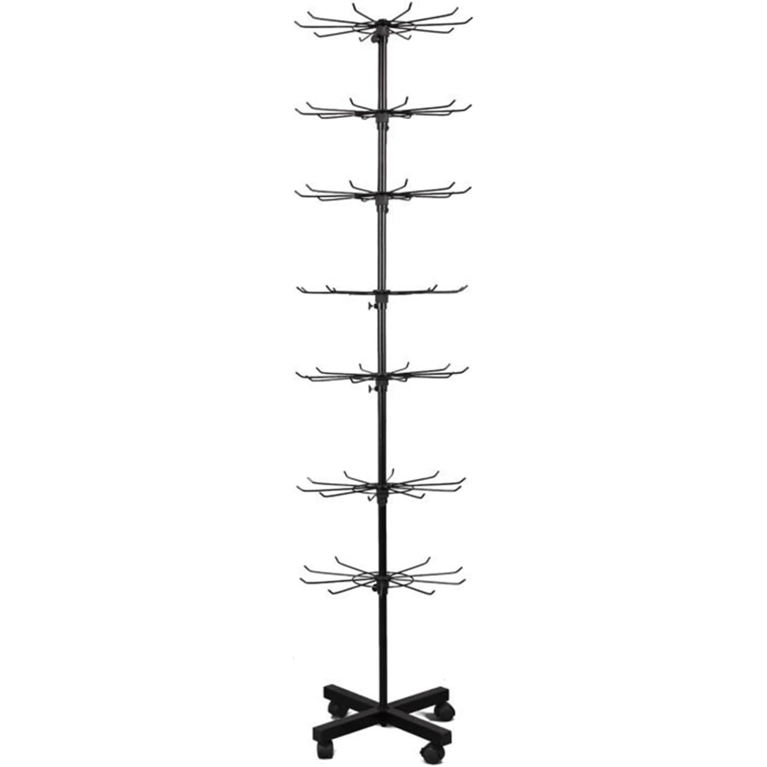 1pc Spinning Display Multi-tier Display Stand 7-layer Metal Rotating Shelf For Additions Hook Display Rack