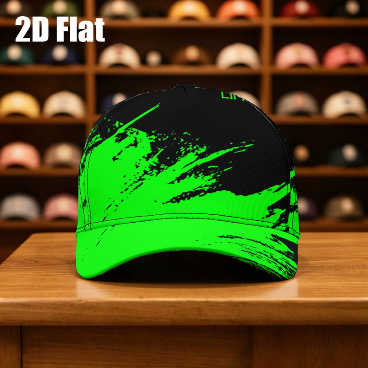 TEMU 1pc Neon Green Grunge Baseball - Adjustable Snapback Hat With Print, Lightweight Suitable For Backpacking, Walking, Casual Wear, Unisex For &,