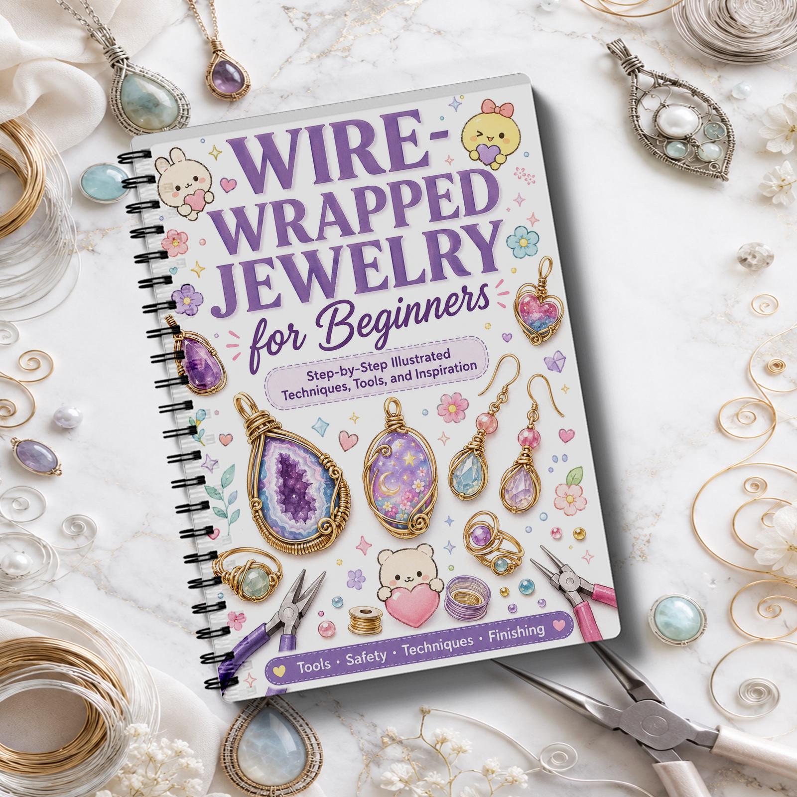 TEMU Version anglaise Bijoux enveloppés de fil pour débutants, Agenda de de fil à faire soi-même avec idées d'artisanat en fil métallique, Pendentif