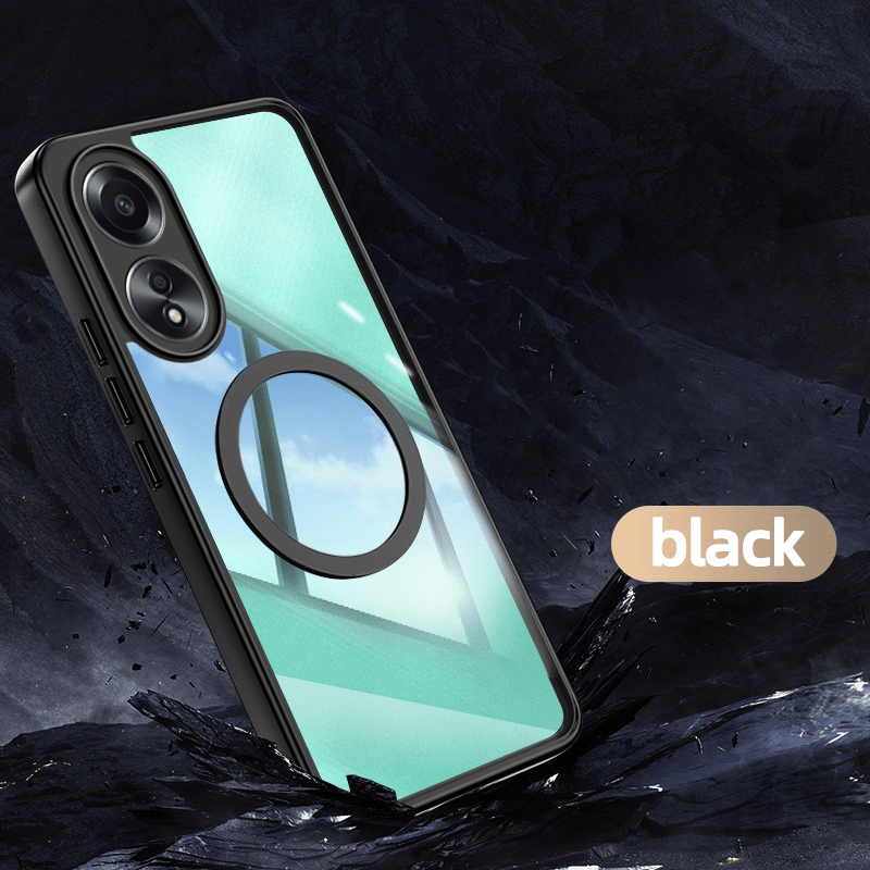 TEMU Phone Case - Shockproof Phone Case With Magnetic , Designed For Oppo A58 5g And Oppo A78 5g, Featuring A Transparent Acrylic Cover