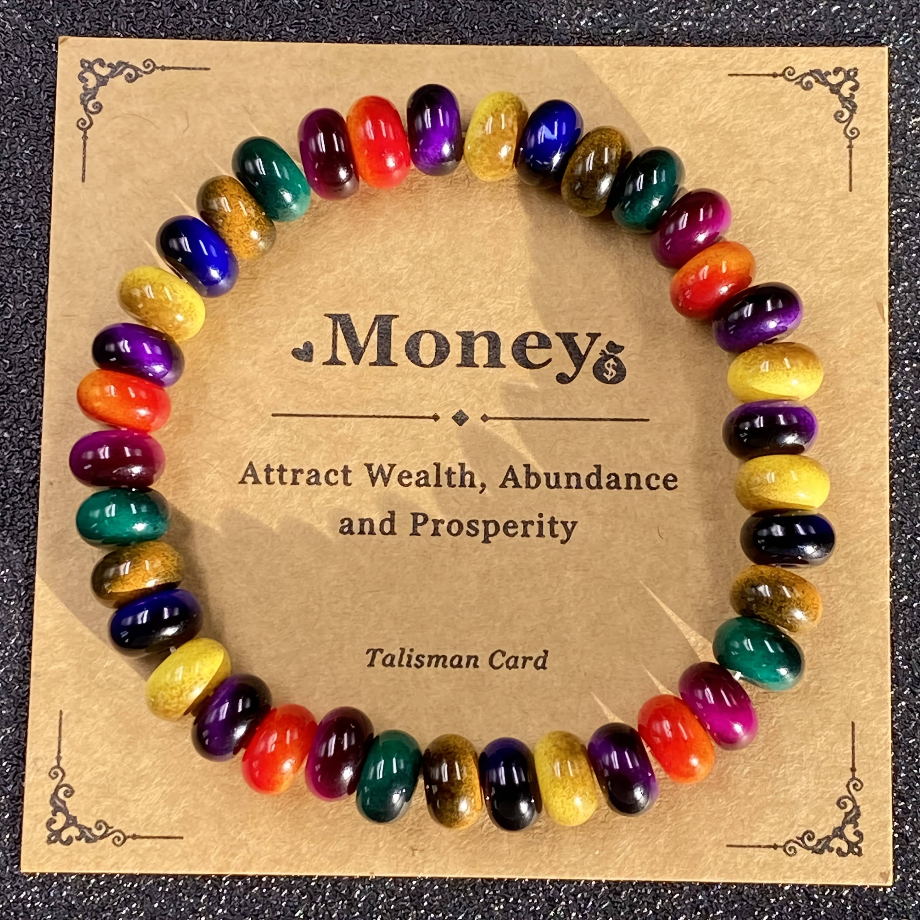 TEMU 1 Pulsera de cuentas de ábaco estilo bohemio, pulsera elástica de para de , pulsera unisex del , para uso diario, , un regalo para , una pulsera