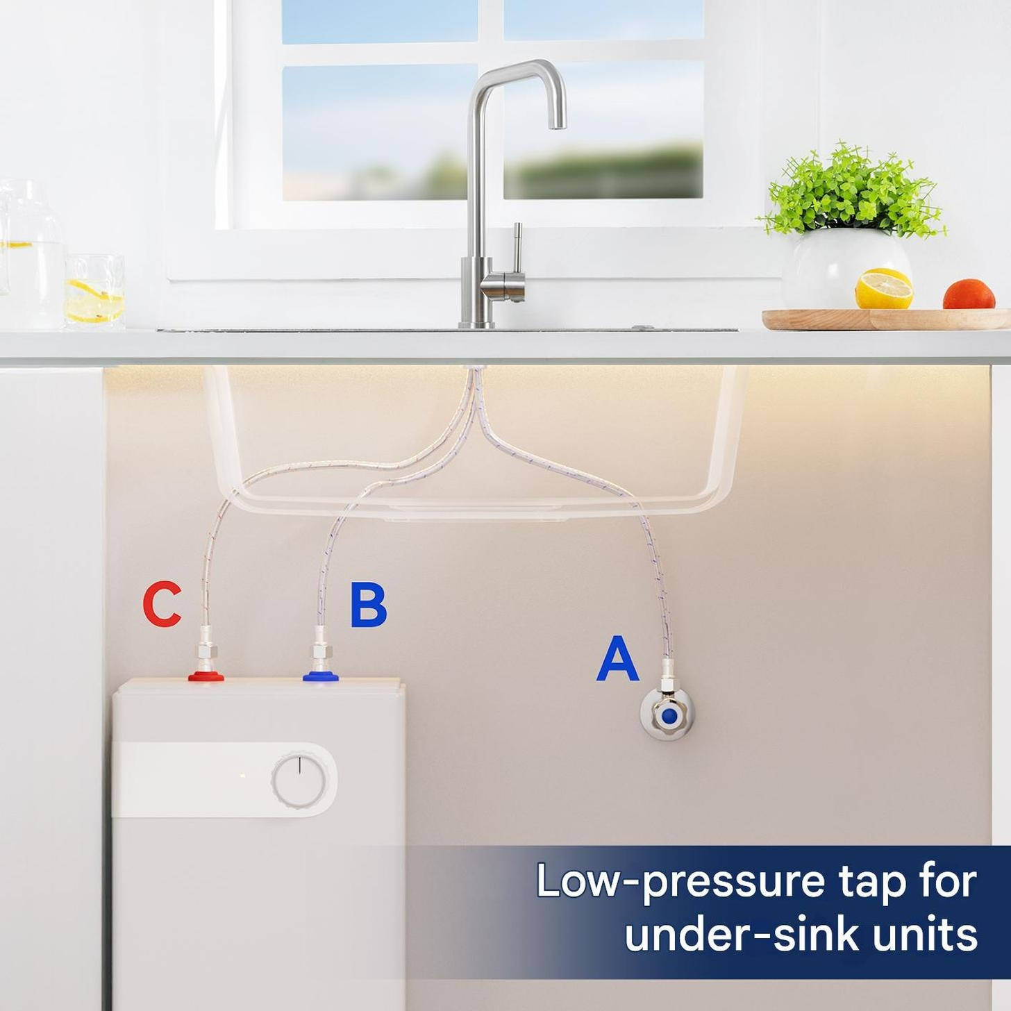 Image of Stainless Steel Kitchen Faucet With , Featuring -degree Swivel Design And A Single Lever, Intended For Cold Water And A Water Boiler