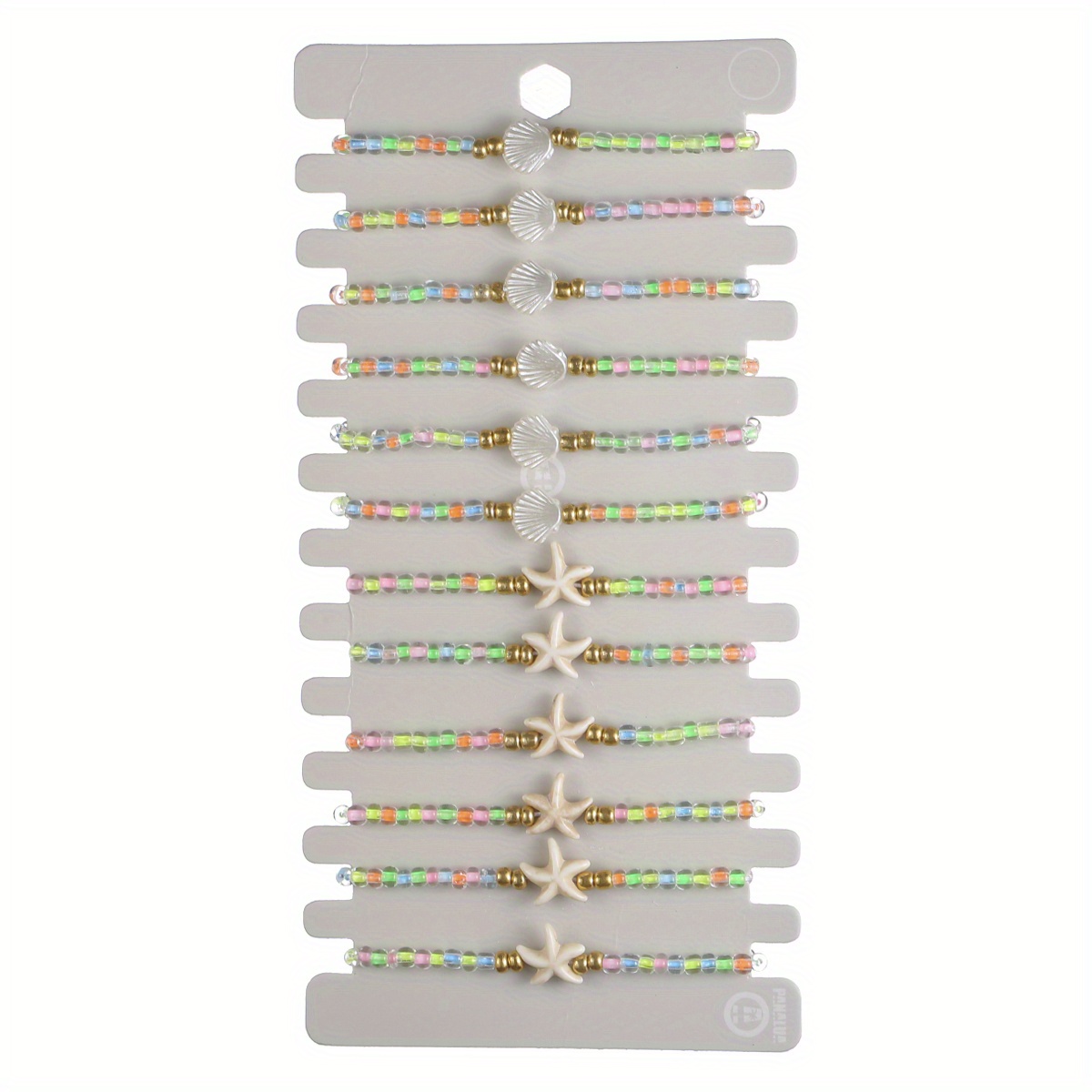 E-shop 12er-Set Dopamin-Farbige Perlen Freundschaftsarmband, Verstellbare Geflochtene Schnur-Kombination, Bohemian-Stil Glasperlen Damenarmband,