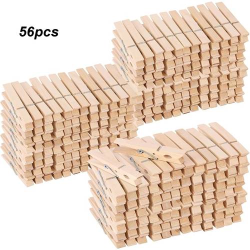 56pack heavy duty clothes hangers 7 rust proof outdoor clothes hangers suitable for photo wall decorations and garden uses natural clothes pins
