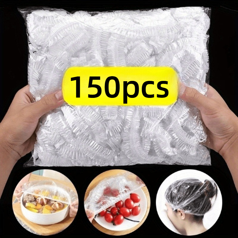 TEMU 150 tapas desechables de calidad para alimentos frescos, película antiolor y antipolvo para refrigerador doméstico, para , cubre tazones y