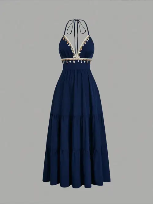 blue halter dress sold on Temu United States blue halter dress sold on Temu United States