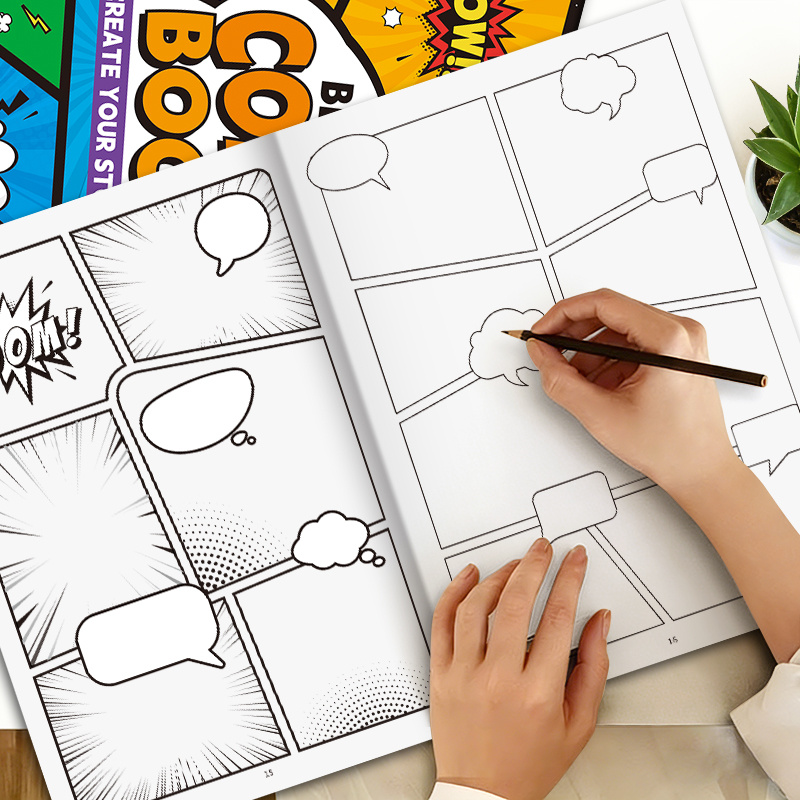 32 pages blank comic book create your own comics   of blank panel layouts draw your   sketchbook     effects     gifts hand drawn   painting book classic comic panel style