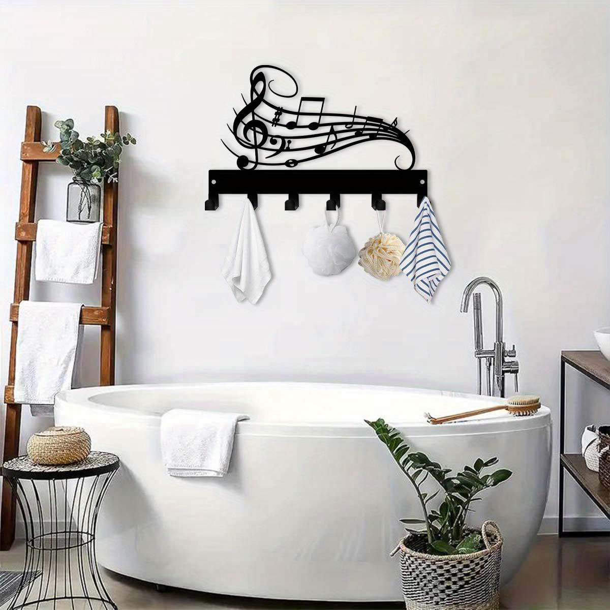 TEMU 1 pz Porta Chiavi in Metallo a Forma di Note Musicali, Ganci in Metallo a Forma di Note Musicali per Appendere Chiavi e Vestiti, Ideali per