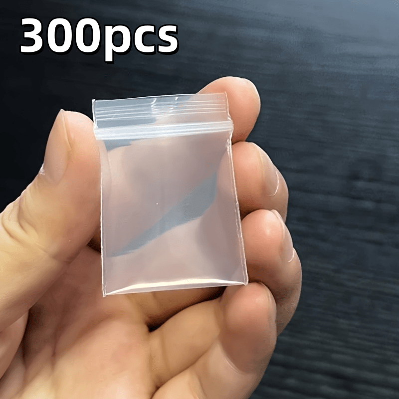 TEMU Lot de 300 mini-sachets réutilisables auto-obturants en PVC transparent, adaptés à de bijoux, -vieillissement, pour le stockage, mini-poches à
