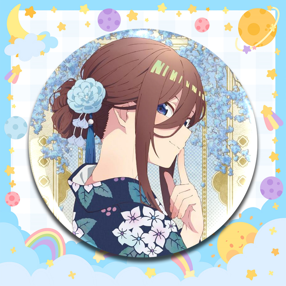 TEMU 2d Flat, 2d Flat - Kimono Girl - Classic Fashion Badge, Unisex, Suitable As A Fun Gift For , Family, And , 2d Flat