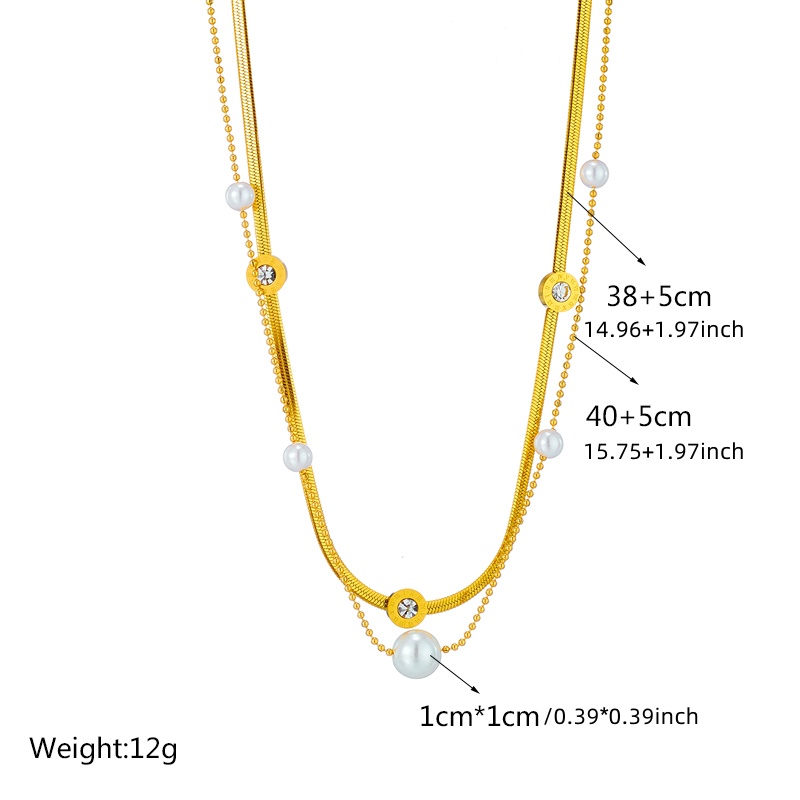 Women's 18K Gold Plated Double-Layer Necklace