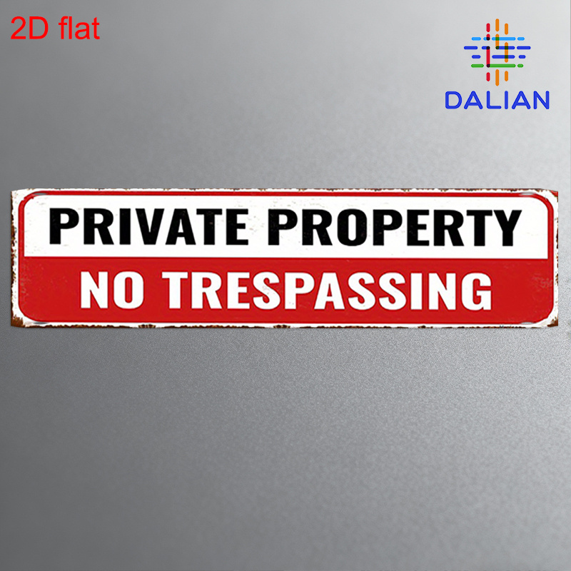 TEMU 2d Flat Metal Sign - A 4x16 Inch (10x40 Cm) 2d Flat Metal Sign With "private Property, No Trespassing". This Vintage Wall Art Is Perfect For