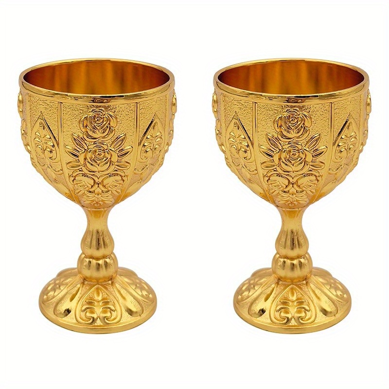 2pcs Vintage Medieval Style Cup, Made Of Metal, Perfect For Family Gathering Restaurants, Perfect For Gifts
