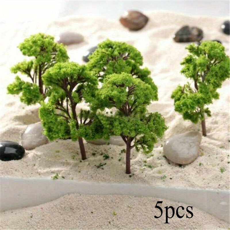5pcs Model Trees Ornaments Decoration 4cm Railroad Diorama Scenery Plastic Scale Scene For Room Kitchen Decor