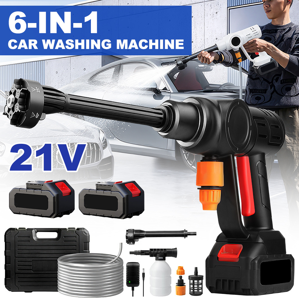 TEMU 21v Upgrade 990psi Cordless High Pressure Washer , 6.0ah Battery Powered Pressure Washer With 6-in-1 Adjustable Nozzle, Portable Handheld Power