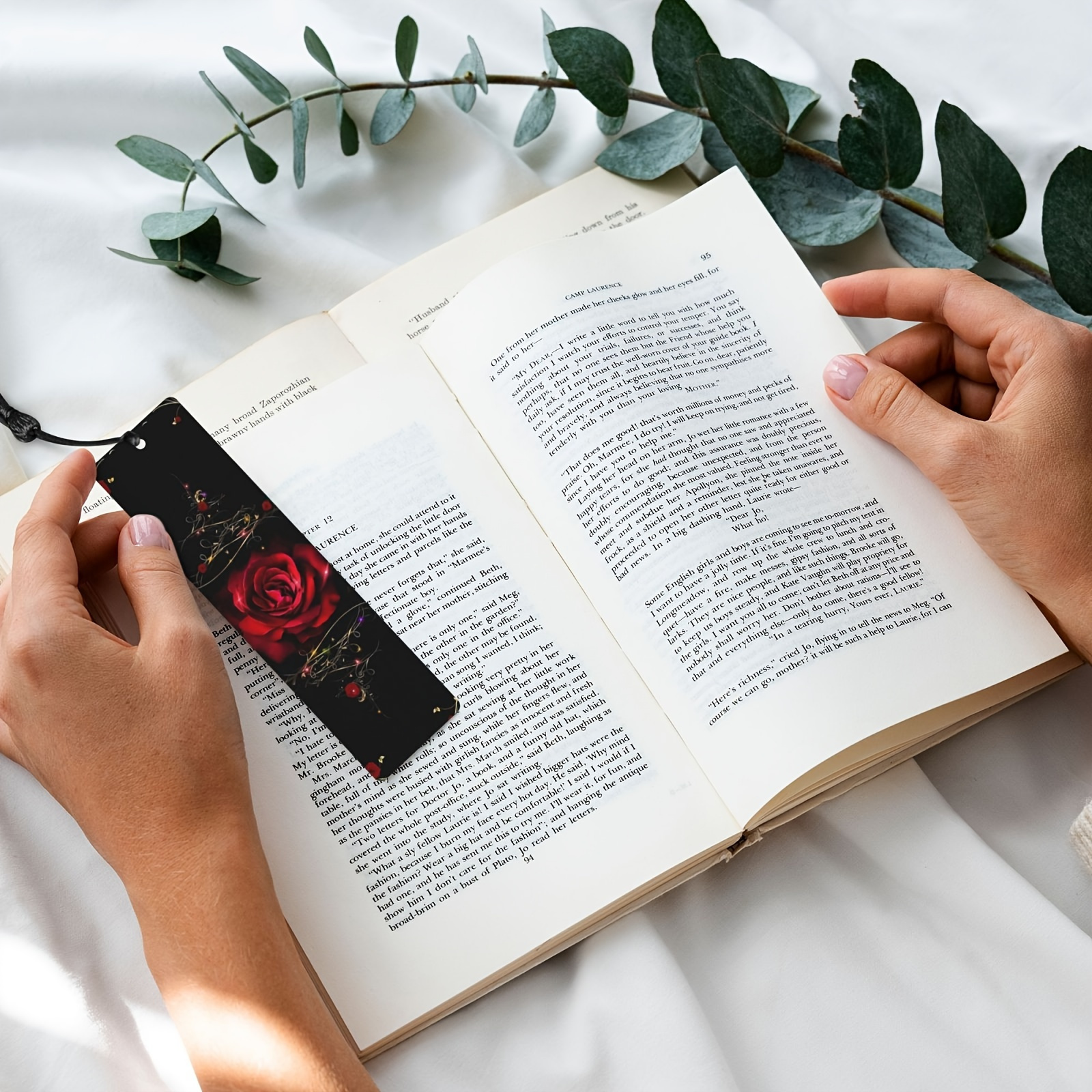 TEMU 1pc 2d Acrylic Rose Bookmark With Tassel, Creative Pattern/office Supplies/ Supplies/book Covers & Accessories/bookmarks