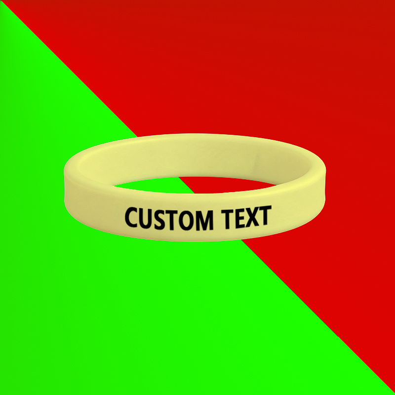 100pc Custom Glow-in-the-Dark Silicone Bracelets Set
