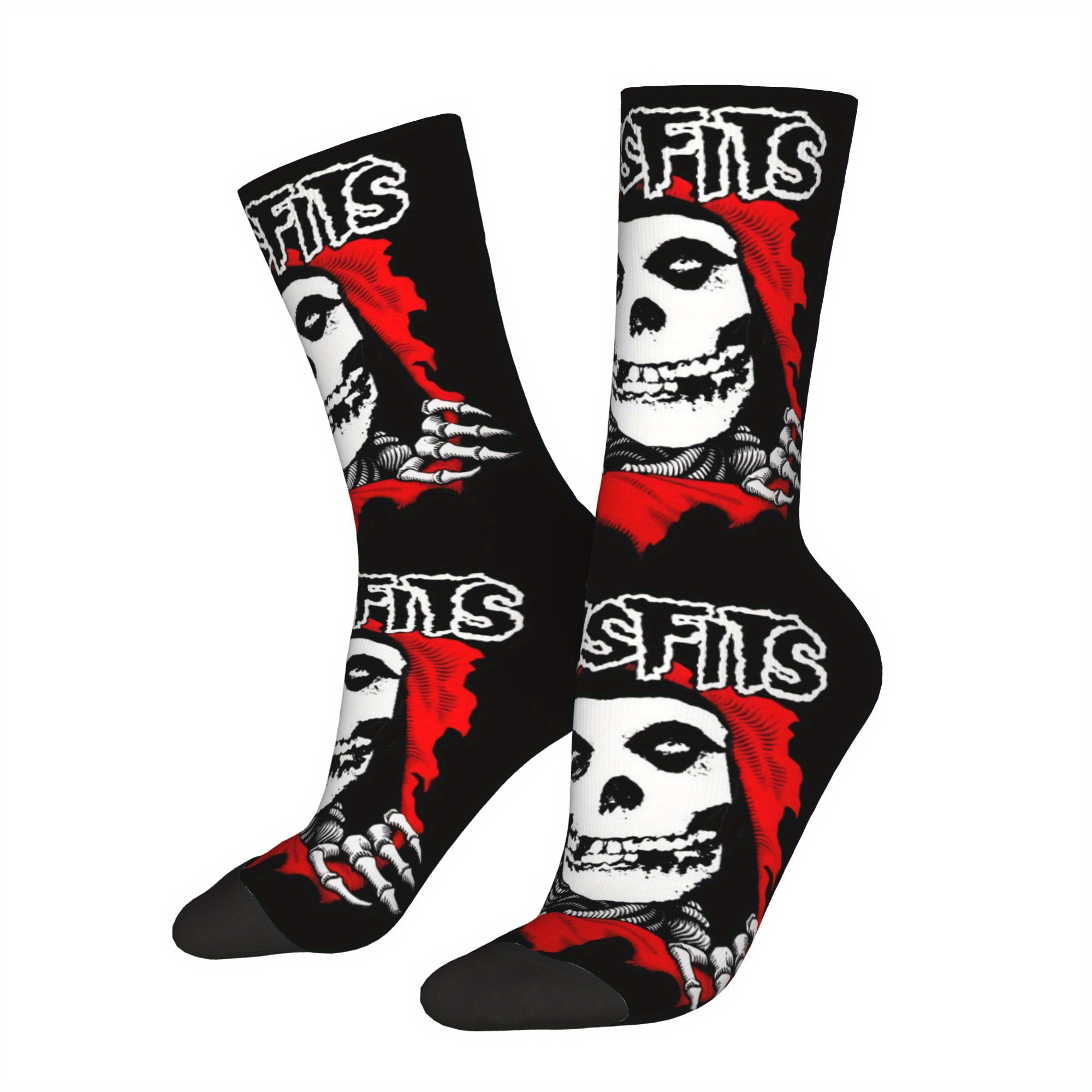 TEMU Cool Skull Pattern Socks Casual Socks Seamless 3d Digital Printing Crazy Spring Summer Autumn Winter Socks Gift