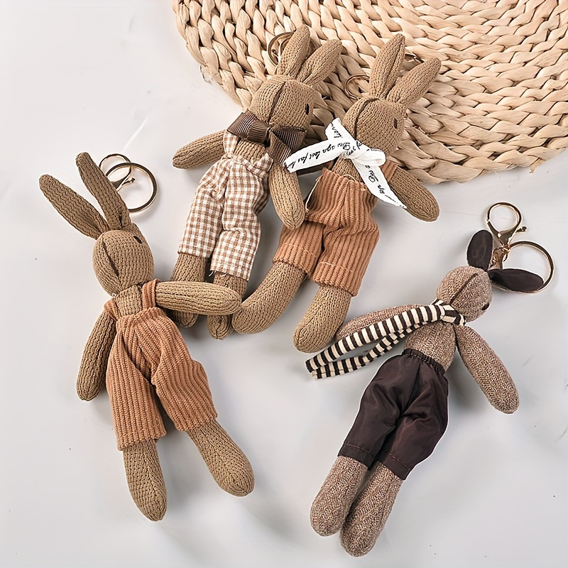 

Knitted Rabbit Keychain - Simulation Figurine, , , , Car Key Fob For Women