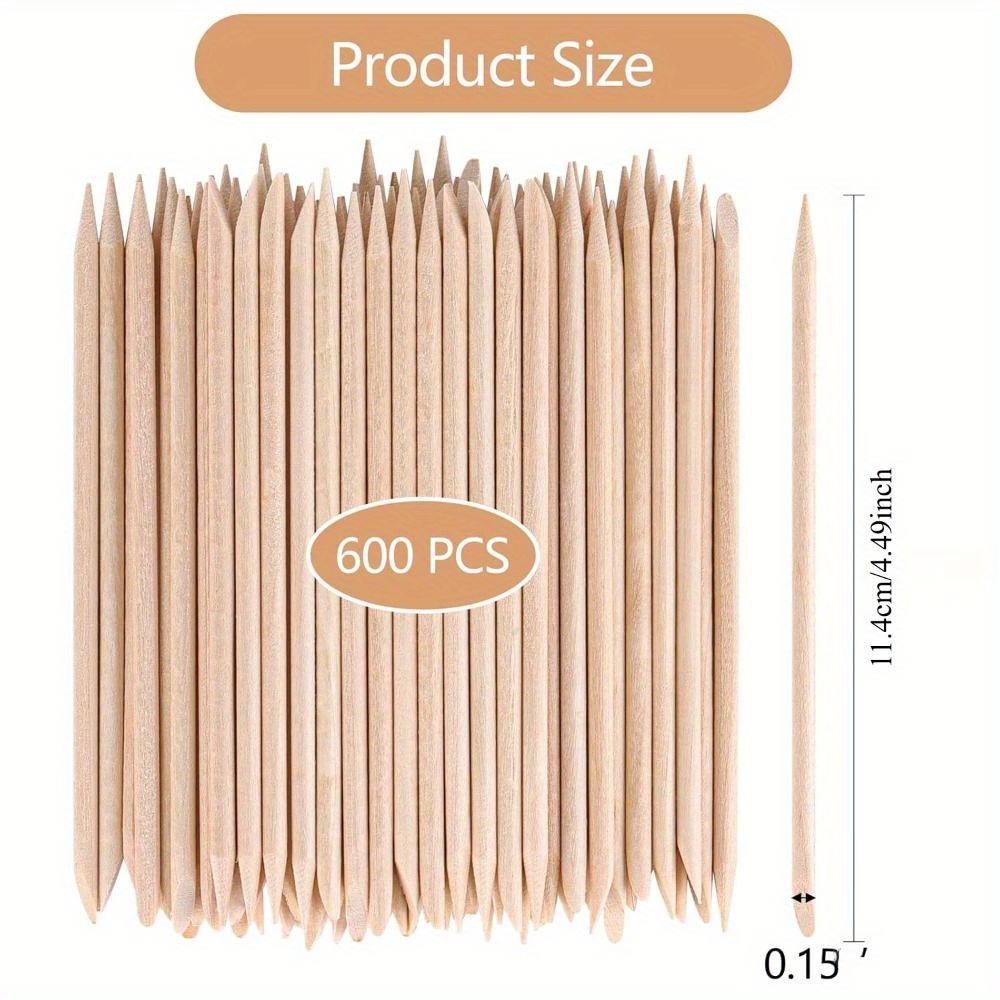 Image of 600pcs Of Wooden Wax Applicator Sticks For Eyebrows, Lips, And Nose, Ideal For Hair Removal And