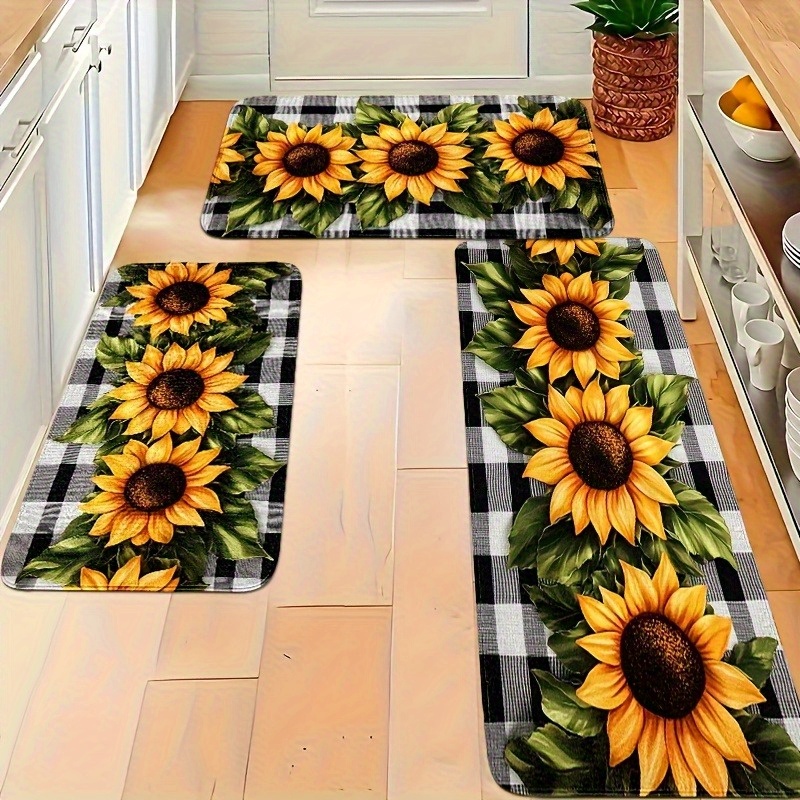 TEMU Ensemble de tapis de cuisine 2/3 pièces avec un tapis à motif , parfait pour la décoration de cuisine printanière. Il comprend un tapis à