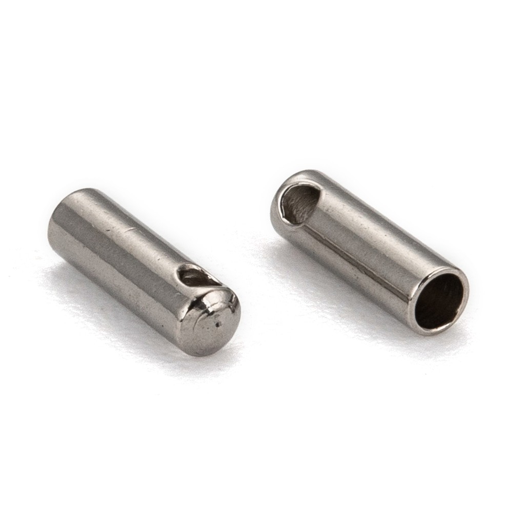 TEMU 20pcs Tarnish Resistant 304 Stainless Steel Cord Ends, Tube, Stainless , 7x2mm, Inner Diameter: 1.5mm