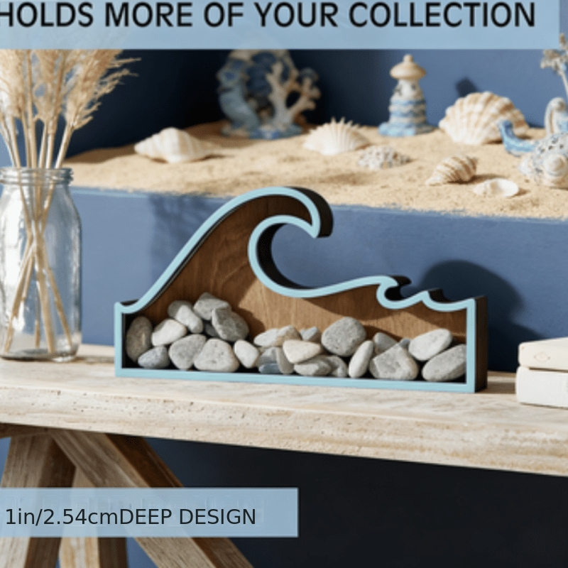TEMU Vitrine Vintage Transparente en Acrylique avec Couvercle Verrouillable - Cadre en Bois, Convient pour Agate, Dents, Étoiles de Mer, Coquillages,