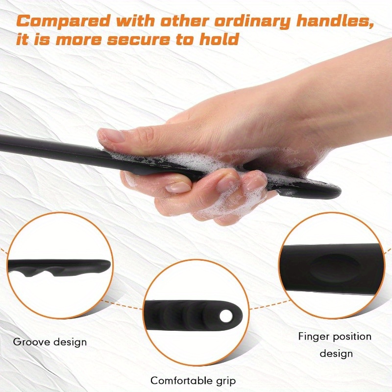 set of 2 soft silicone body brushes   featuring a non slip design for use in the shower   scrubbers come with a long handle and     health while generating foam suitable for   men and women Product details 4