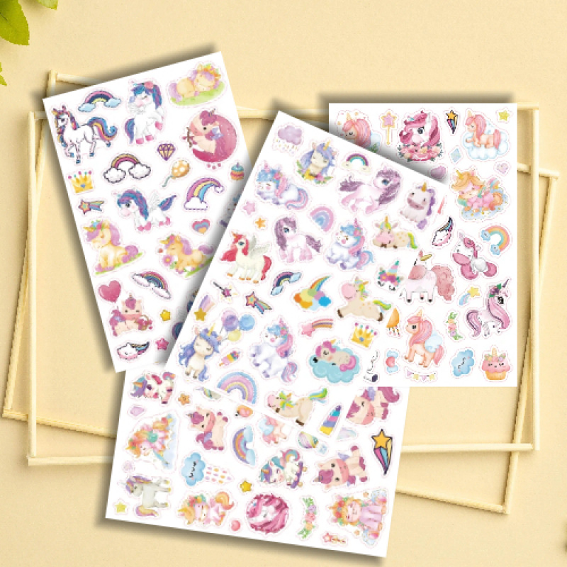 TEMU 4 Sheets 121pcs Cute Unicorn Theme Stickers, Suitable For Fantasy Aesthetic Lovers, Journal Enthusiasts, Cute Magic Unicorn Design, Suitable For