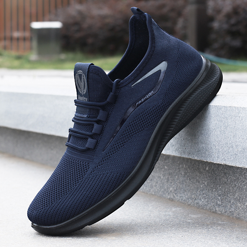 2025 mens breathable knit casual sneakers slip soft sole running shoes