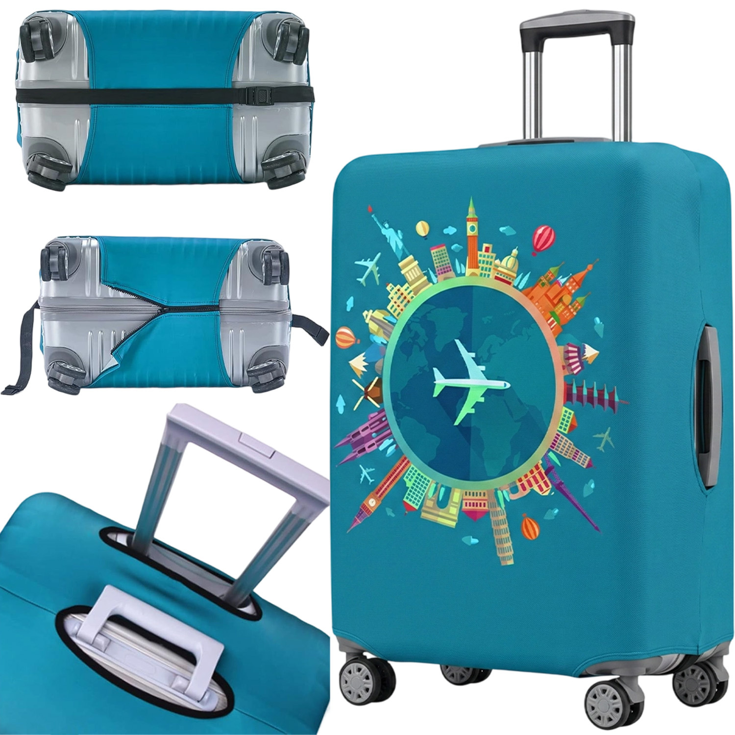 Washable Thick Elastic Protector Cover Scratch Resistant Suitcase Cover For 26-28 Inch Cases